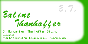 balint thanhoffer business card