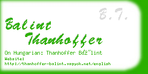 balint thanhoffer business card